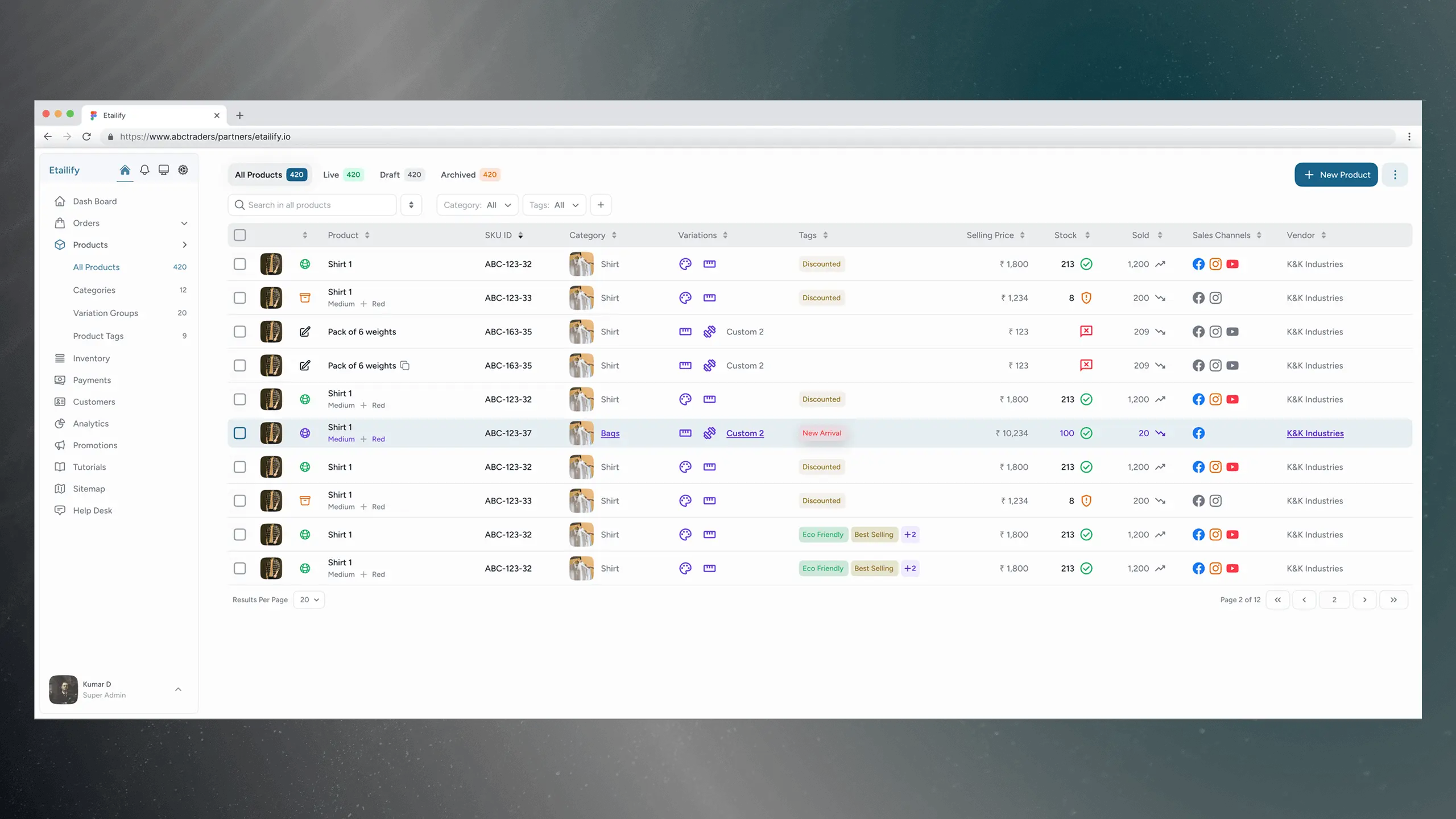 Etailify Partner OS — Order Management Dashboard